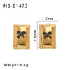 Wholesale Stainless Steel Geometric Earrings With Gold And Steel Color Matching 18K Gold Plated By Vacuum Plating In Furnace For Women