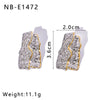 Wholesale Stainless Steel Geometric Earrings With Gold And Steel Color Matching 18K Gold Plated By Vacuum Plating In Furnace For Women