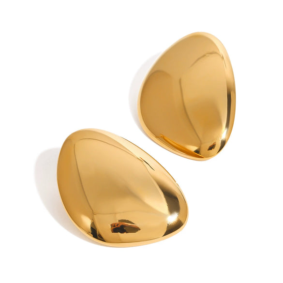 Wholesale Stainless Steel Geometric Earrings With 18K Gold Electroplating Simple Smooth Original Design For Women