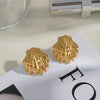 Wholesale Stainless Steel Geometric Earrings With Marine Style Minimalist Design And Pvd Vacuum Real Gold Electroplating For Women