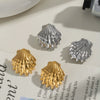 Wholesale Stainless Steel Geometric Earrings With Marine Style Minimalist Design And Pvd Vacuum Real Gold Electroplating For Women