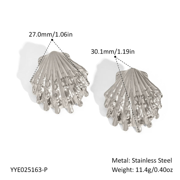 Wholesale Stainless Steel Geometric Earrings With Marine Style Minimalist Design And Pvd Vacuum Real Gold Electroplating For Women