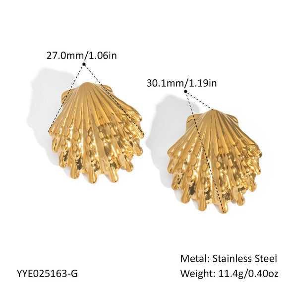 Wholesale Stainless Steel Geometric Earrings With Marine Style Minimalist Design And Pvd Vacuum Real Gold Electroplating For Women