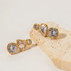 Wholesale Stainless Steel Geometric Earrings With Zircon Electroplated Ear Jewelry For Women