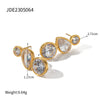 Wholesale Stainless Steel Geometric Earrings With Zircon Electroplated Ear Jewelry For Women