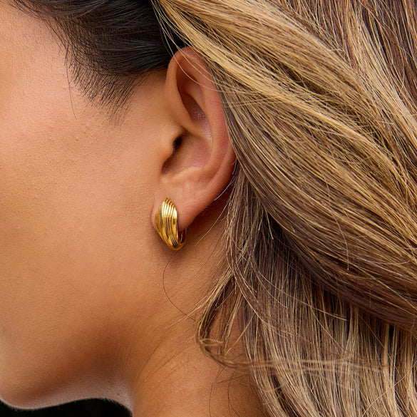 Wholesale Stainless Steel Geometric Earrings With Zircon Electroplated For Women Light Luxury High End Non Fading