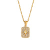 Wholesale Stainless Steel Geometric Eightpointed Star Square Pendant Necklace With Electroplating Treatment And Water Wave Chain For Women