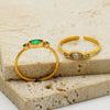 Wholesale Stainless Steel Geometric Electroplated Adjustable Ring For Women Retro Light Luxury Style