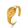 Wholesale Stainless Steel Geometric Electroplated Devil's Eye Ring For Women
