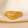 Wholesale Stainless Steel Geometric Electroplated Devil's Eye Ring For Women