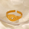 Wholesale Stainless Steel Geometric Electroplated Devil's Eye Ring For Women