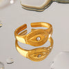 Wholesale Stainless Steel Geometric Electroplated Devil's Eye Ring For Women