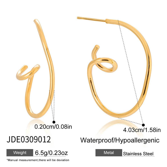 Wholesale Stainless Steel Geometric Electroplated Earrings For Women