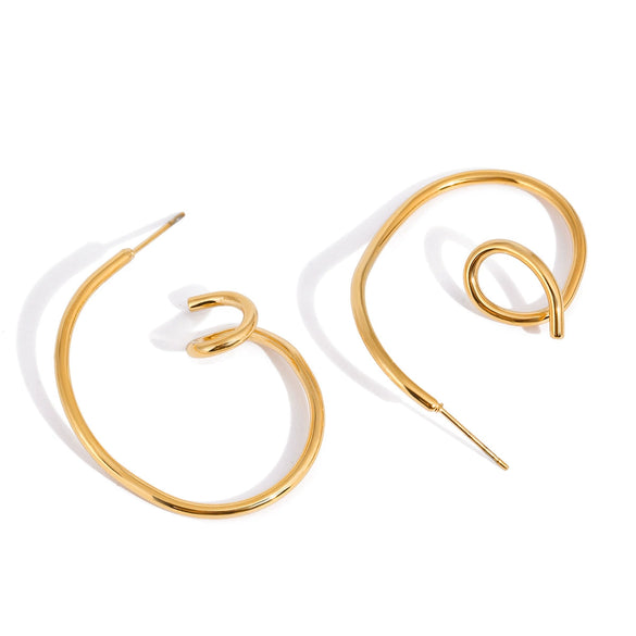 Wholesale Stainless Steel Geometric Electroplated Earrings For Women