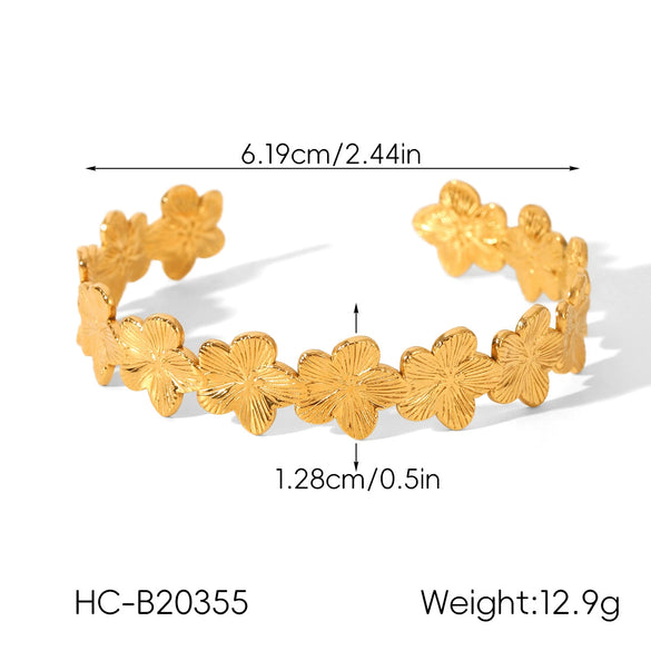 Wholesale Stainless Steel Geometric Electroplated Flower Bracelet Luxury Highend Jewelry Accessories