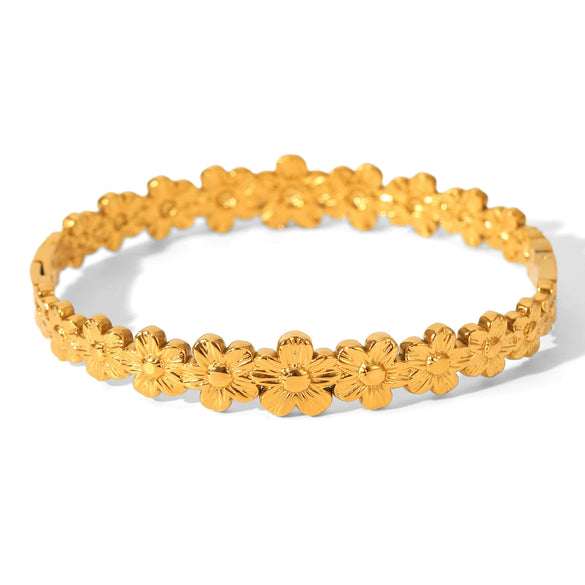 Wholesale Stainless Steel Geometric Electroplated Flower Bracelet Luxury Highend Jewelry Accessories