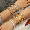 Wholesale Stainless Steel Geometric Electroplated Flower Bracelet Luxury Highend Jewelry Accessories