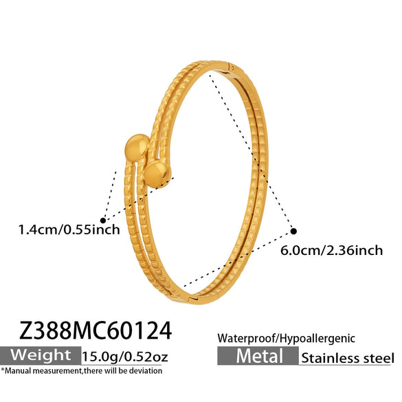 Wholesale Stainless Steel Geometric Electroplated Gold Pendant Clasp Bracelet Set Accessories