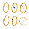 Wholesale Stainless Steel Geometric Electroplated Gold Pendant Clasp Bracelet Set Accessories