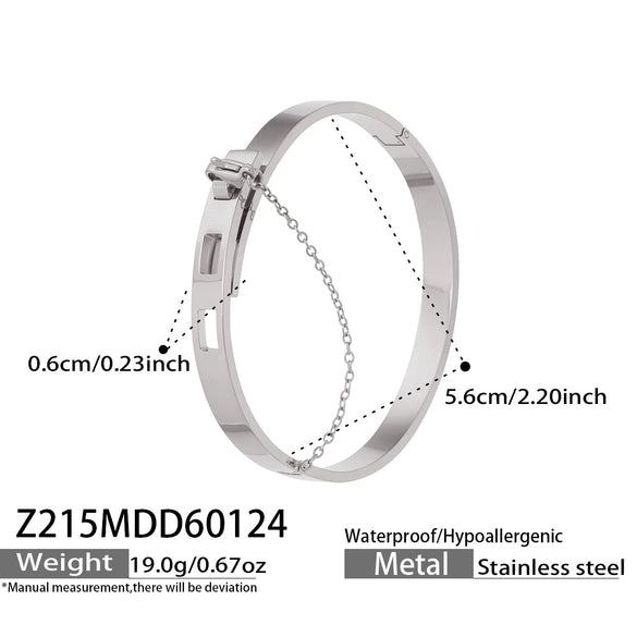 Wholesale Stainless Steel Geometric Electroplated Gold Pendant Clasp Bracelet Set Accessories