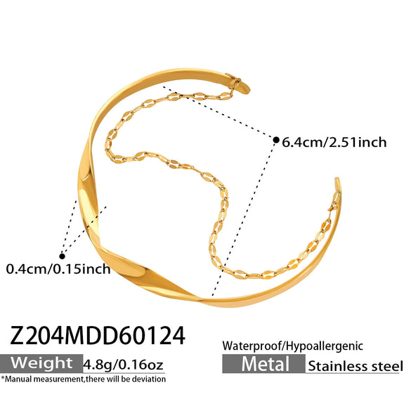 Wholesale Stainless Steel Geometric Electroplated Gold Pendant Clasp Bracelet Set Accessories