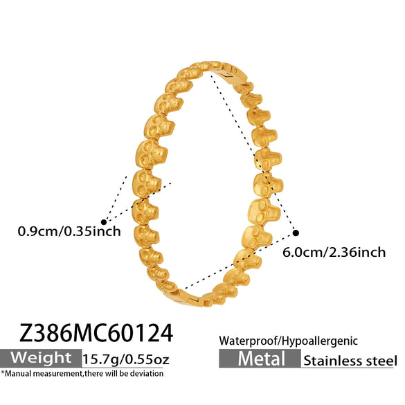 Wholesale Stainless Steel Geometric Electroplated Gold Pendant Clasp Bracelet Set Accessories