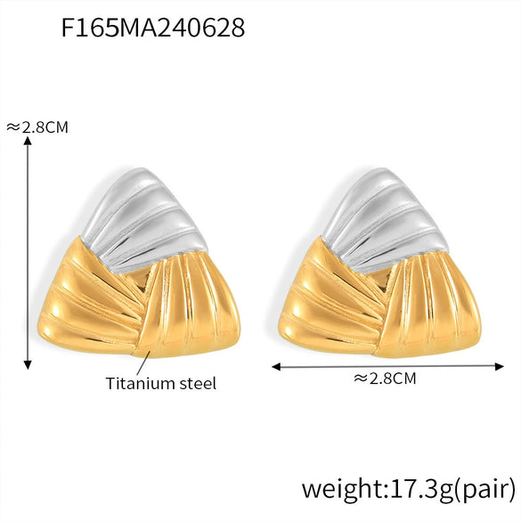Wholesale Stainless Steel Geometric Electroplated Light Luxury Women's Gold Earrings Ear Studs