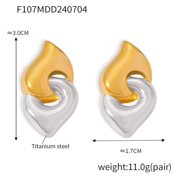 Wholesale Stainless Steel Geometric Electroplated Light Luxury Women's Gold Earrings Ear Studs