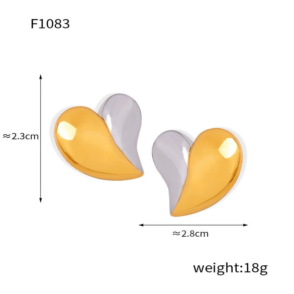 Wholesale Stainless Steel Geometric Electroplated Light Luxury Women's Gold Earrings Ear Studs