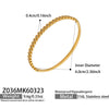 Wholesale Stainless Steel Geometric Electroplated Microinlaid Zircon Ringshaped Thin Bracelet Set