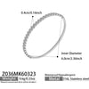 Wholesale Stainless Steel Geometric Electroplated Microinlaid Zircon Ringshaped Thin Bracelet Set