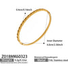 Wholesale Stainless Steel Geometric Electroplated Microinlaid Zircon Ringshaped Thin Bracelet Set