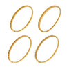 Wholesale Stainless Steel Geometric Electroplated Microinlaid Zircon Ringshaped Thin Bracelet Set