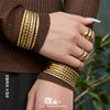 Wholesale Stainless Steel Geometric Electroplated Microinlaid Zircon Ringshaped Thin Bracelet Set