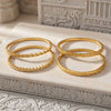 Wholesale Stainless Steel Geometric Electroplated Microinlaid Zircon Ringshaped Thin Bracelet Set