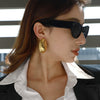 Wholesale Stainless Steel Geometric Electroplated Minimalist Personality Clam Shell Women's Earrings