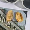 Wholesale Stainless Steel Geometric Electroplated Minimalist Personality Clam Shell Women's Earrings