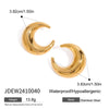 Wholesale Stainless Steel Geometric Electroplated Moon Earrings Light Luxury Original Design For Women