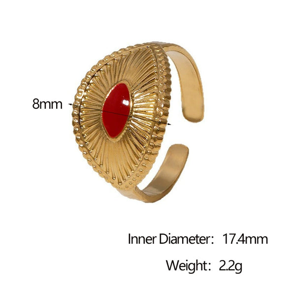 Wholesale Stainless Steel Geometric Electroplated Open Ring For Women Classic Retro Light Luxury Style