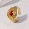 Wholesale Stainless Steel Geometric Electroplated Open Ring For Women Classic Retro Light Luxury Style