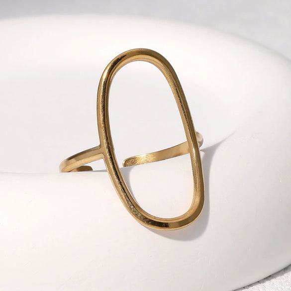 Wholesale Stainless Steel Geometric Electroplated Open Ring Hand Jewelry For Women