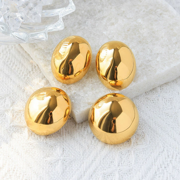 Wholesale Stainless Steel Geometric Electroplated Polished Fashion Niche Allmatch Earrings For Women