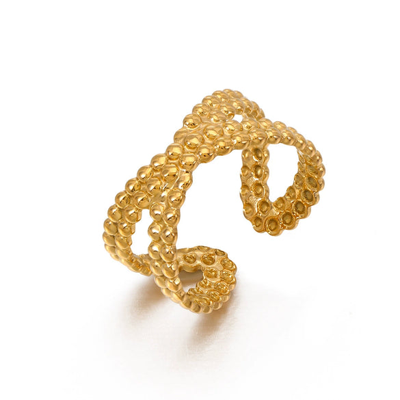 Wholesale Stainless Steel Geometric Electroplated Ring For Women