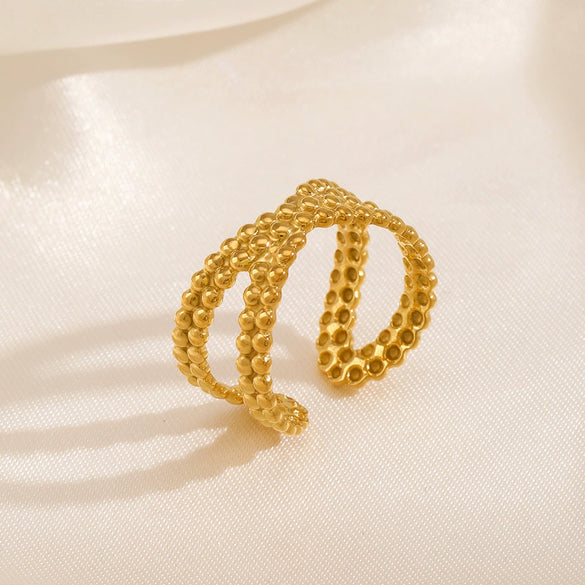 Wholesale Stainless Steel Geometric Electroplated Ring For Women