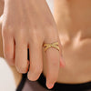 Wholesale Stainless Steel Geometric Electroplated Ring For Women