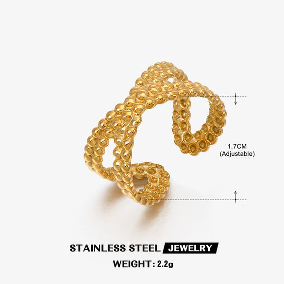Wholesale Stainless Steel Geometric Electroplated Ring For Women