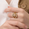 Wholesale Stainless Steel Geometric Electroplated Ring For Women