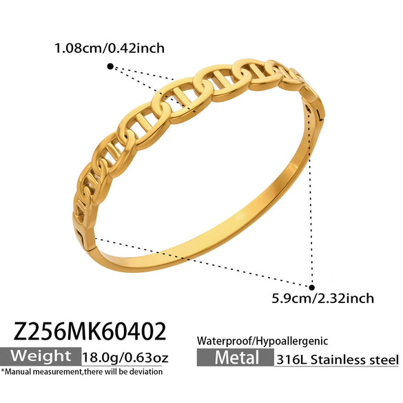 Wholesale Stainless Steel Geometric Electroplated Ring Shaped Clasp Bracelet Set Jewelry Accessories