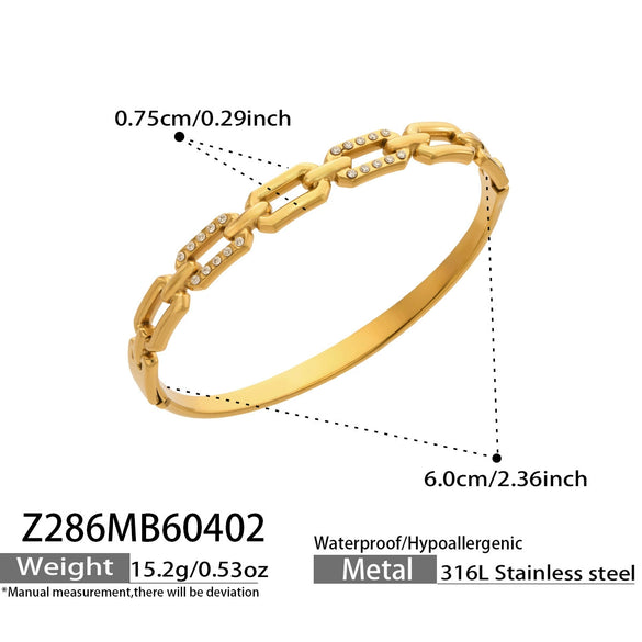 Wholesale Stainless Steel Geometric Electroplated Ring Shaped Clasp Bracelet Set Jewelry Accessories