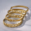 Wholesale Stainless Steel Geometric Electroplated Ring Shaped Clasp Bracelet Set Jewelry Accessories